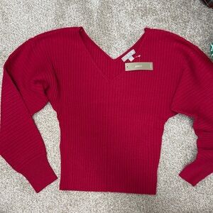 Jcrew Women's crimson double V-Neck Sweater small